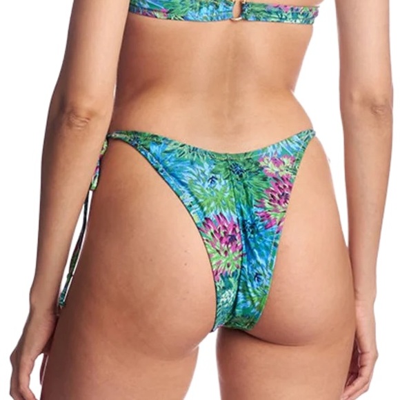 NWOT Regina Olga Penny Bikini Bottom in Green Flowers print Size 2 Medium Z68 - Picture 2 of 4